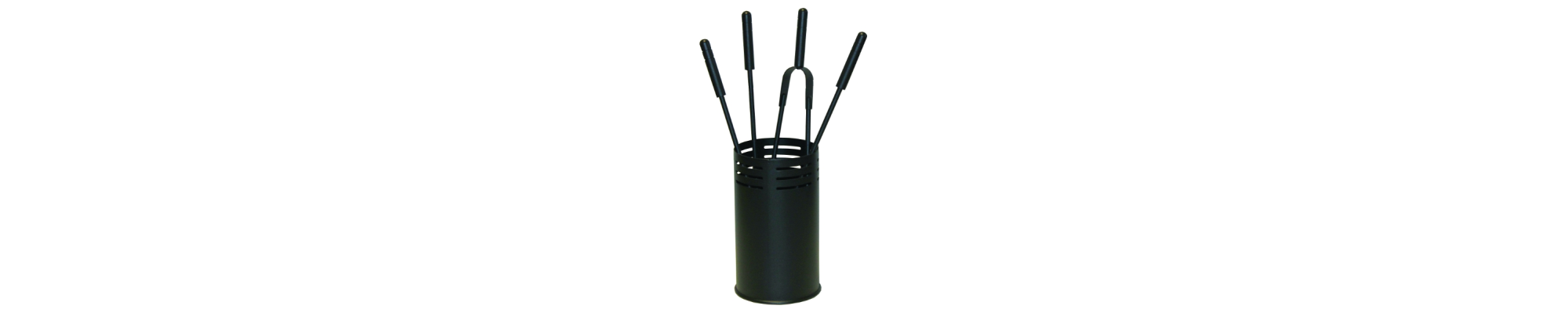 Black fireplace tools
